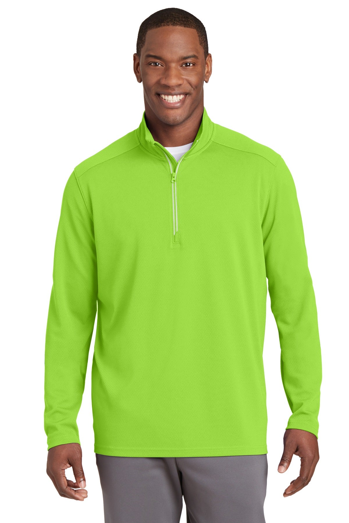 Sport-Tek Sport-Wick Textured 1/4-Zip Pullover. ST860