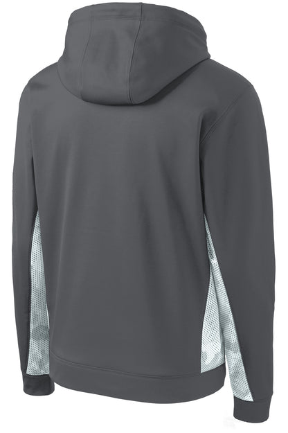 Sport-Tek Youth Sport-Wick CamoHex Fleece Colorblock Hooded Pullover. YST239